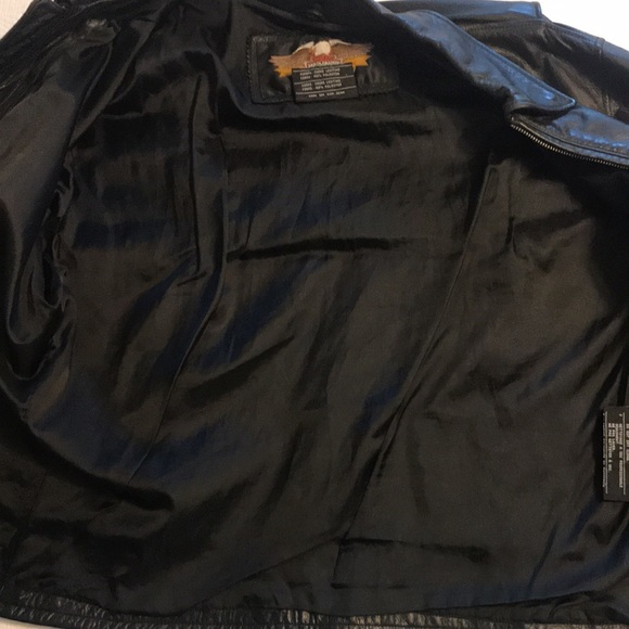 HARLEY-DAVIDSON BLACK LEATHER MID-WEIGHT JACKET XL ZIP FRONT W/HD HANGER - Picture 11 of 16